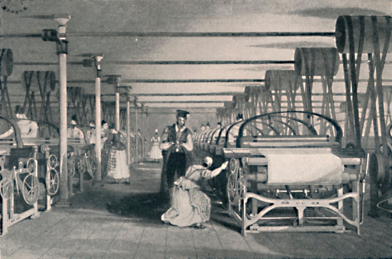 Weaving by Power Looms, 1835, 1904 by Unbekannt