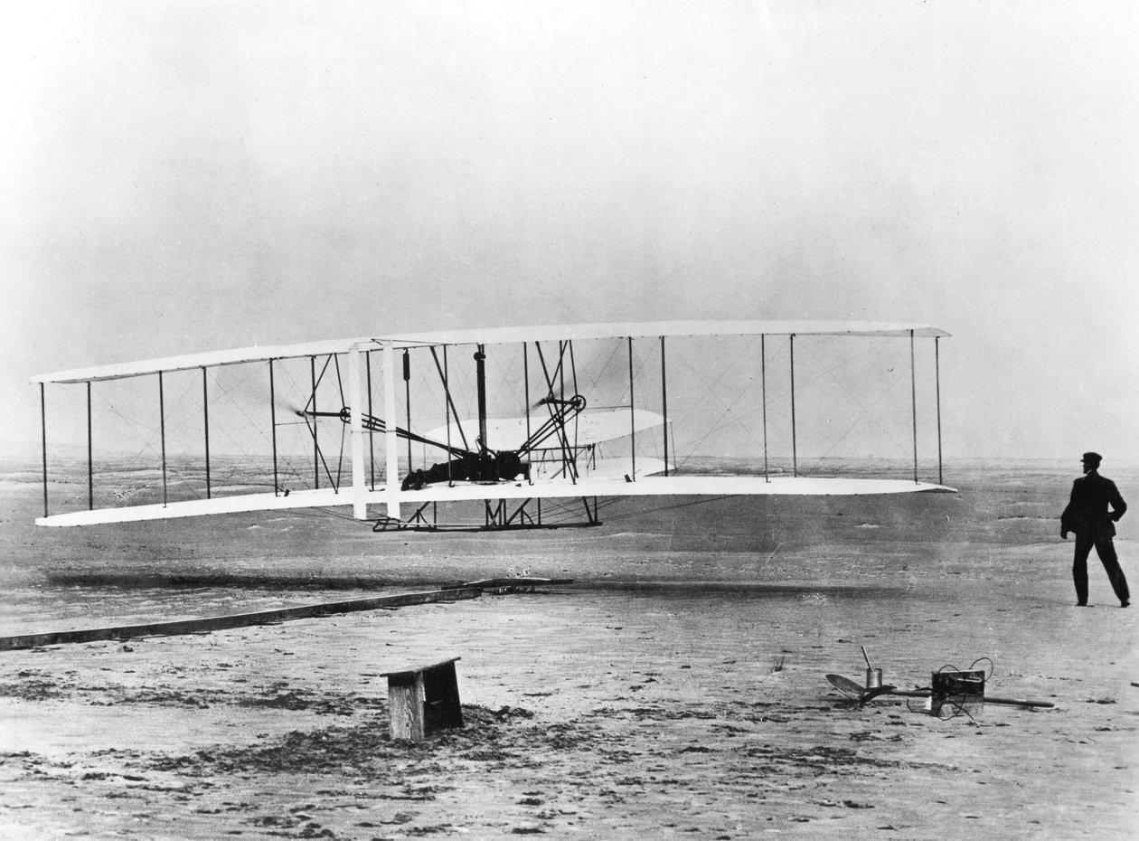 Wilbur and Orville Wright and the First Powered Flight, North Carolina, December 17, 1903 by Unbekannt