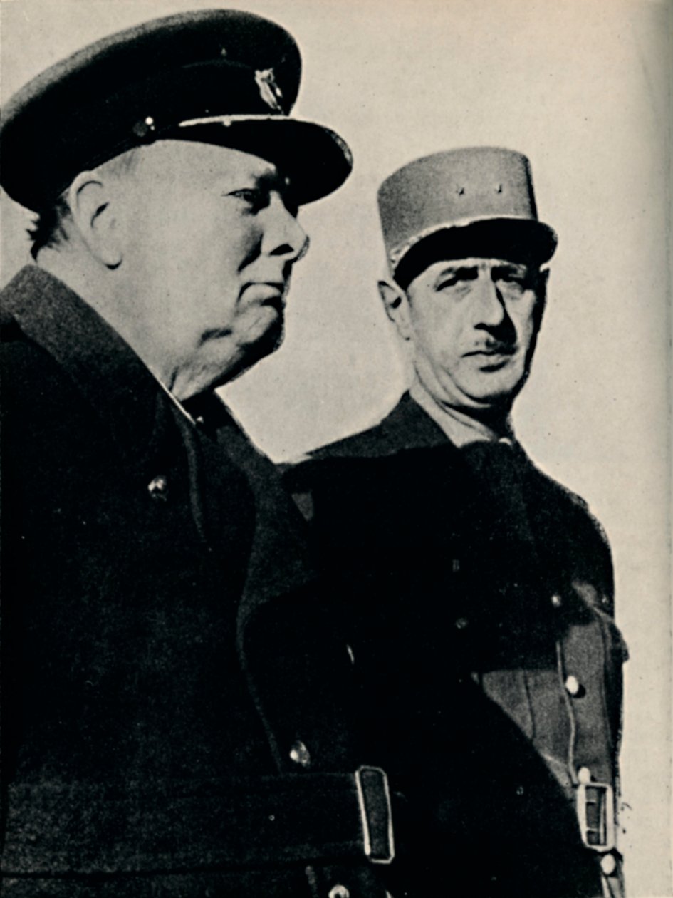 Winston Churchill and General De Gaulle, June 1940 by Unbekannt