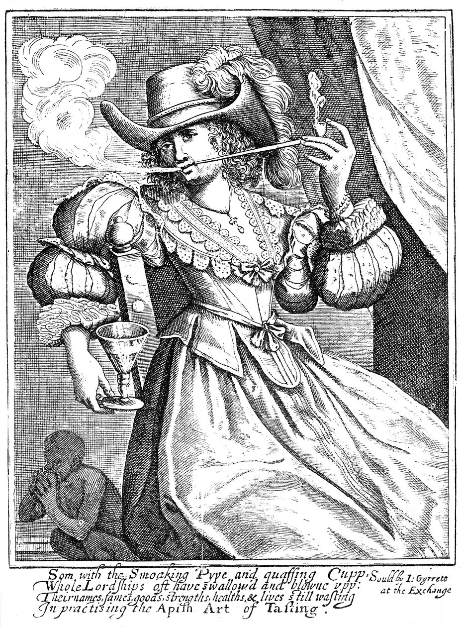 Young Woman Smoking a Clay Pipe and Holding a Wine Glass, 17th Century by Unbekannt