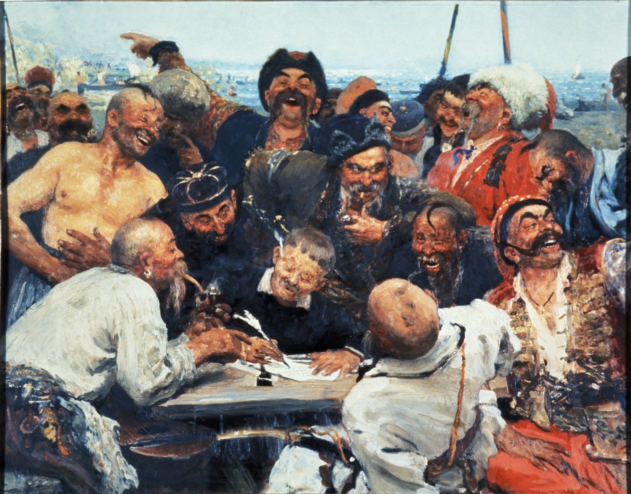 Zaporozhye Cossacks Writing a Letter to the Turkish Sultan by Unbekannt
