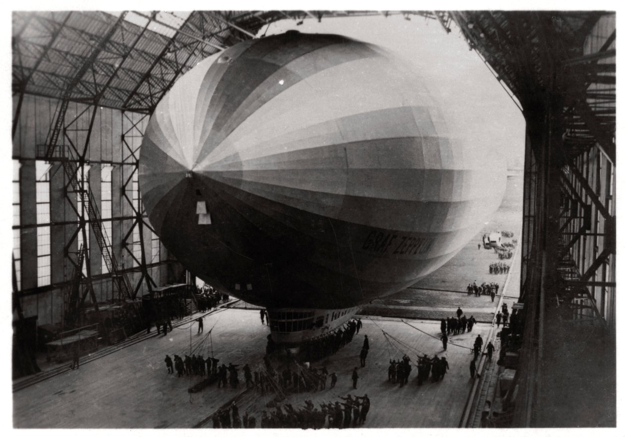 Zeppelin LZ 127 Graf Zeppelin entering its hangar by Unbekannt