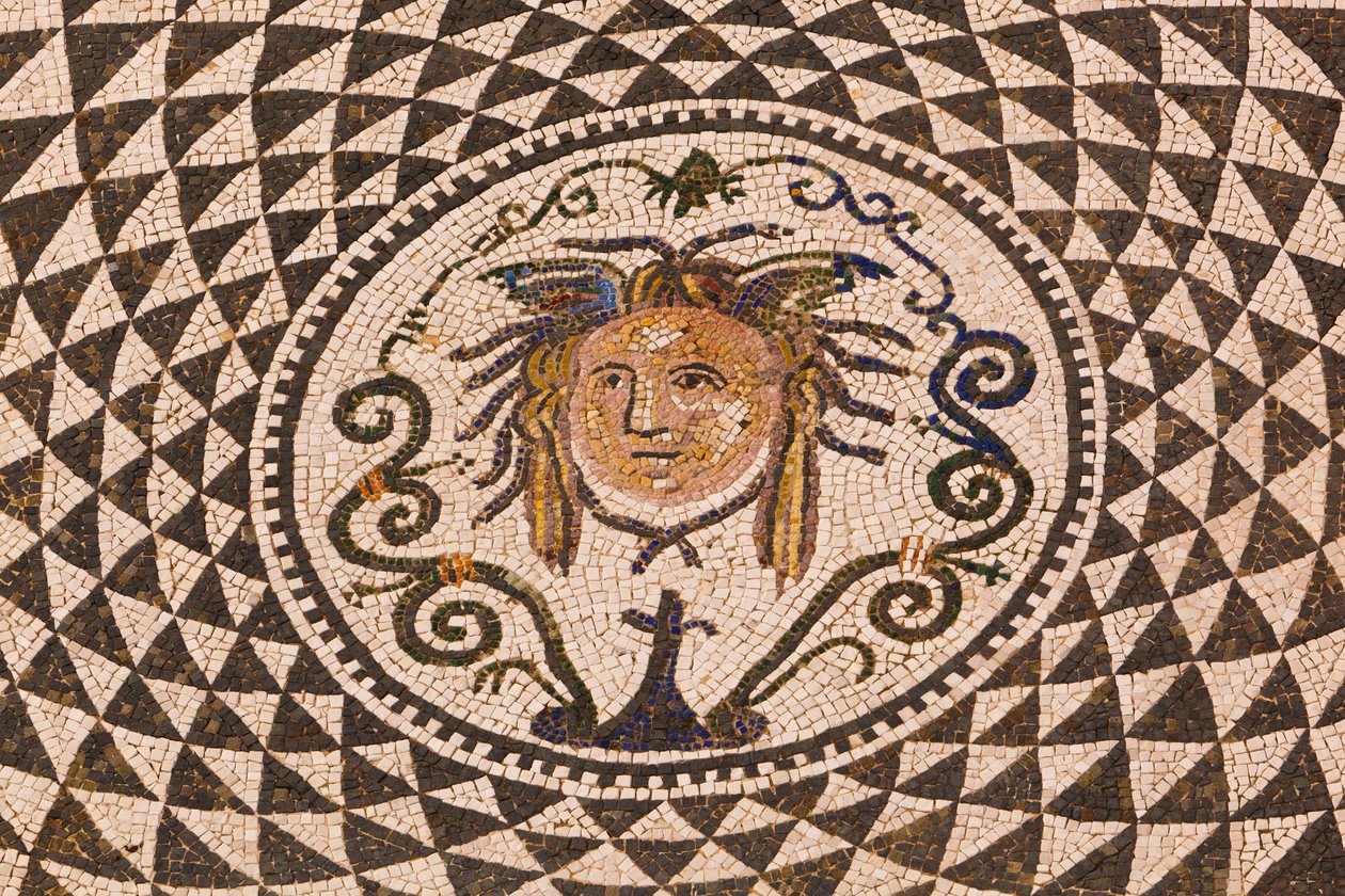 Roman Mosaic of Medusa in Town Hall, Carmona, Seville Province, Spain by Unbekannt Unbekannt