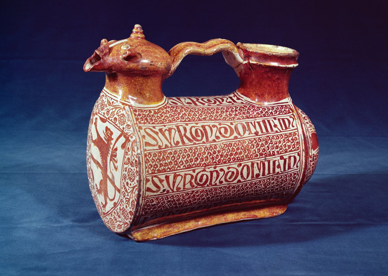 Ewer with lustre decoration, early 16th century, used to pour water over hands during and between courses by Unbekannt Unbekannt