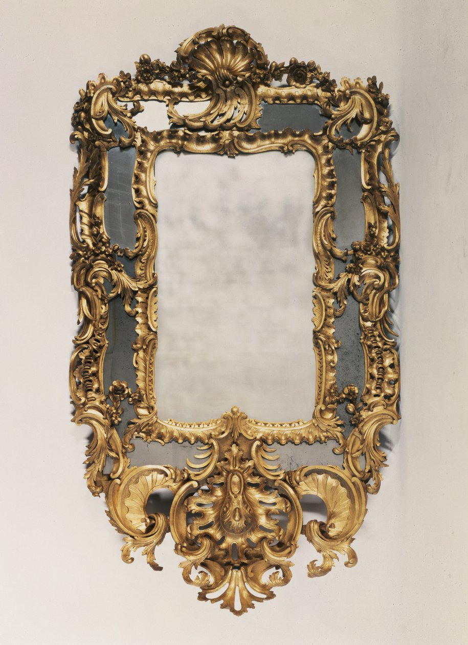George II carved giltwood mirror, mid 18th century by Unbekannt Unbekannt