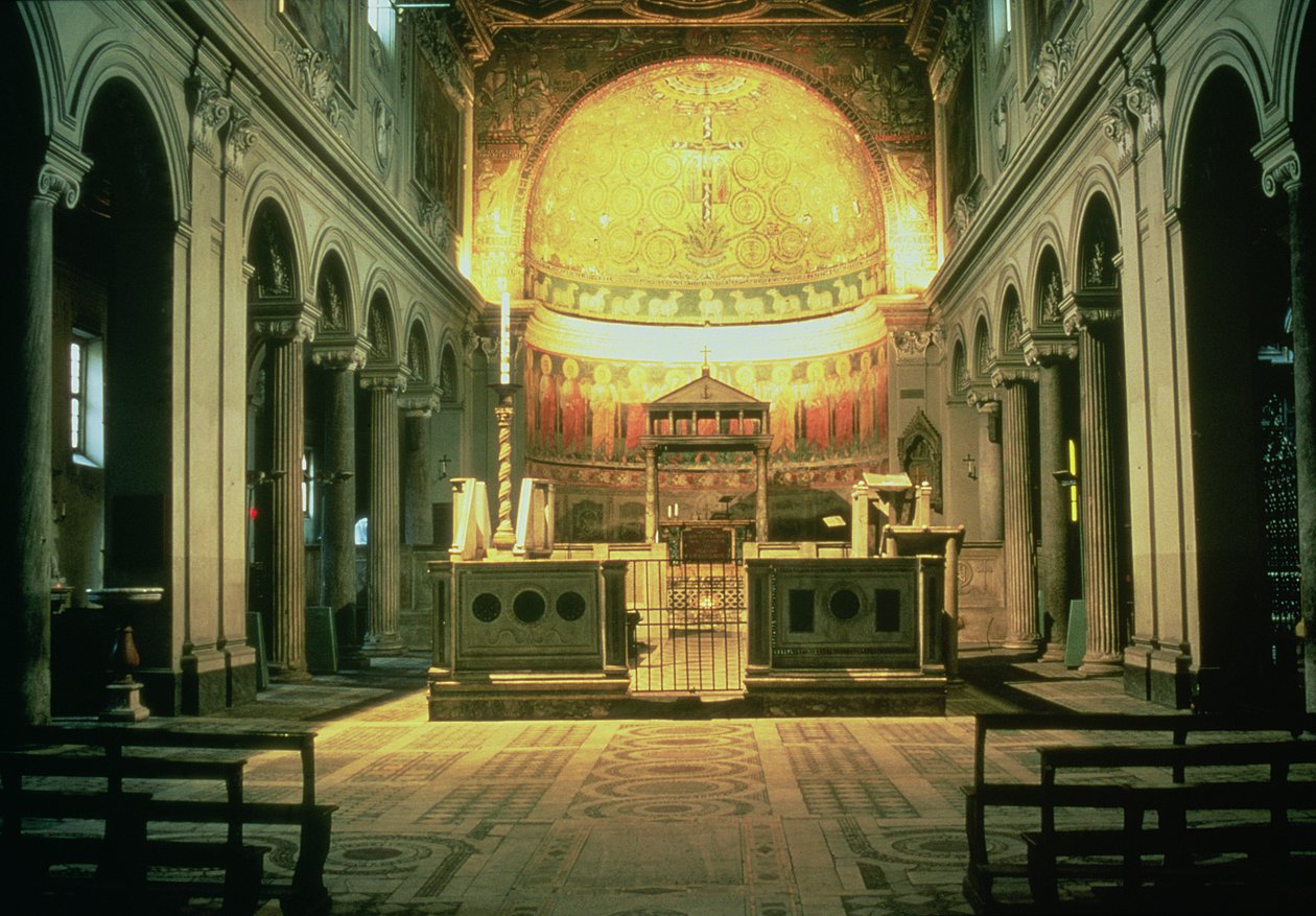 Interior View of the Main Altar of San Clemente, Rome, Italy by Unbekannt Unbekannt