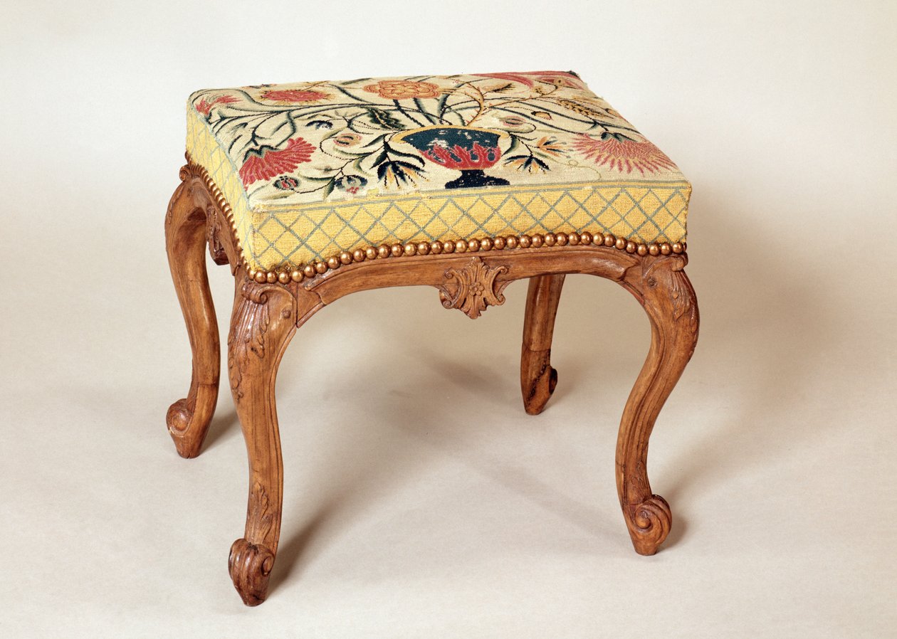 Louis XV Stool in Provincial Style by Unbekannt Unbekannt