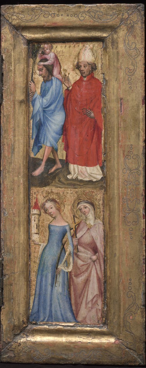 St. Christopher and St. Erasmus, St. Barbara and Another Female Saint by Unbekannt Unbekannt