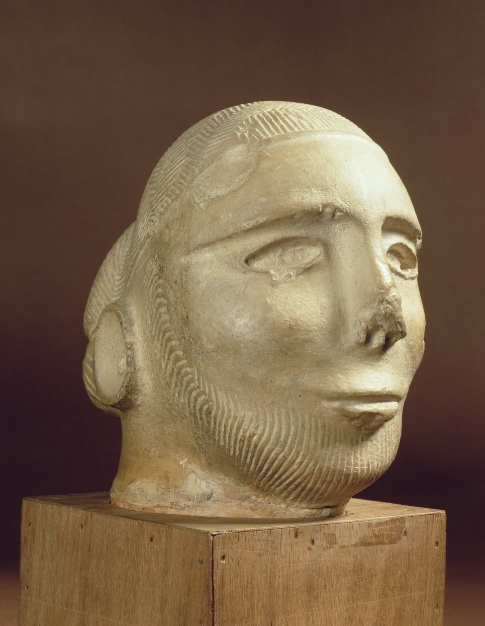 Steatite portrait head, Mohenjodaro, 2300-1750 BC by Unbekannt Unbekannt