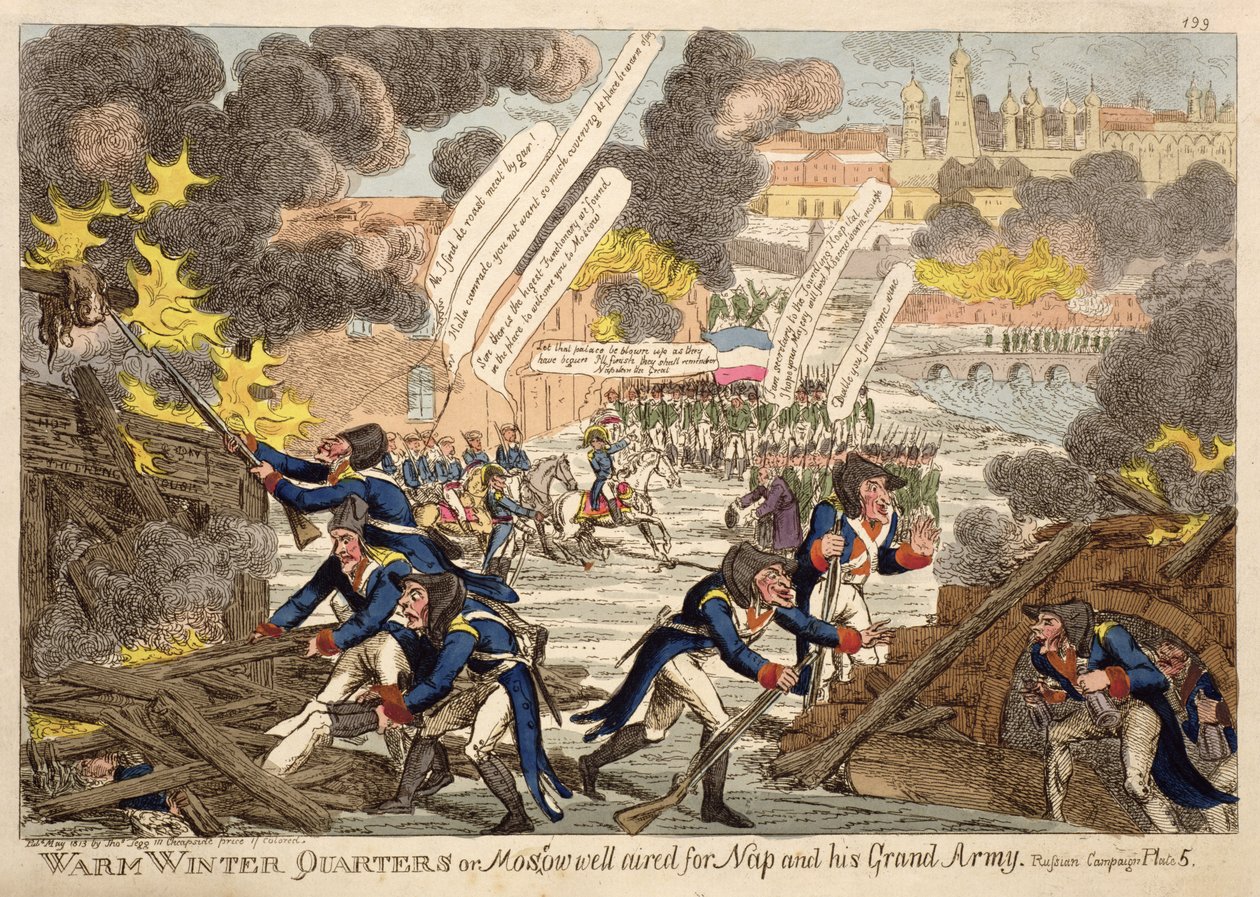 Warm Winter Quarters or Moscow well-aired for Napoleon and his Grand Army by Williams, from a series entitled the Russian Campaign May 1813 by Unbekannt Unbekannt