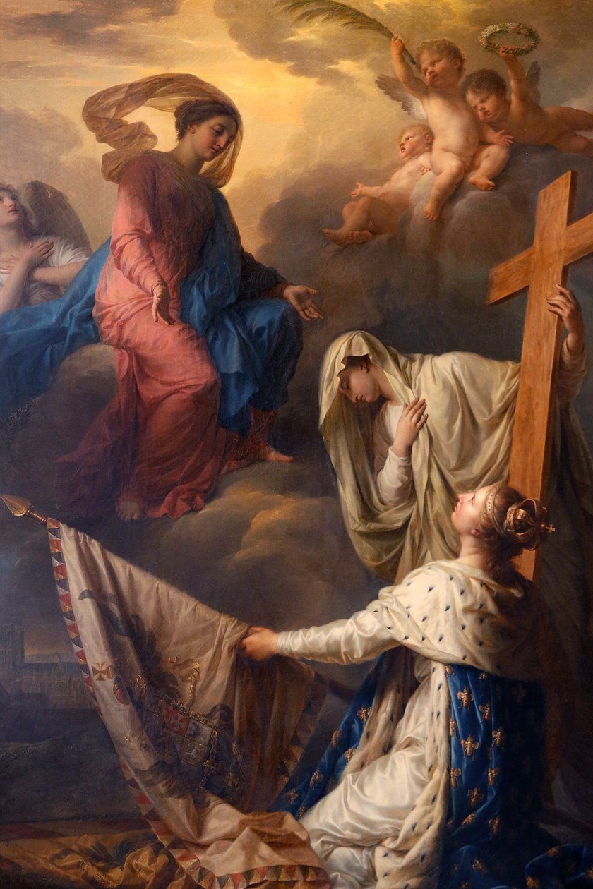 Notre-Dame du Val-de-Grace Catholic Church, Paris, France, Painting: "France Supported by Religion Consecrates to Our Lady of Glories the Flags Taken from the Enemy", Oil on Canvas by Jean-Charles Nicaise-Perrin, 1806, Ordered by Napoleon I by Unbekannt Unbekannt