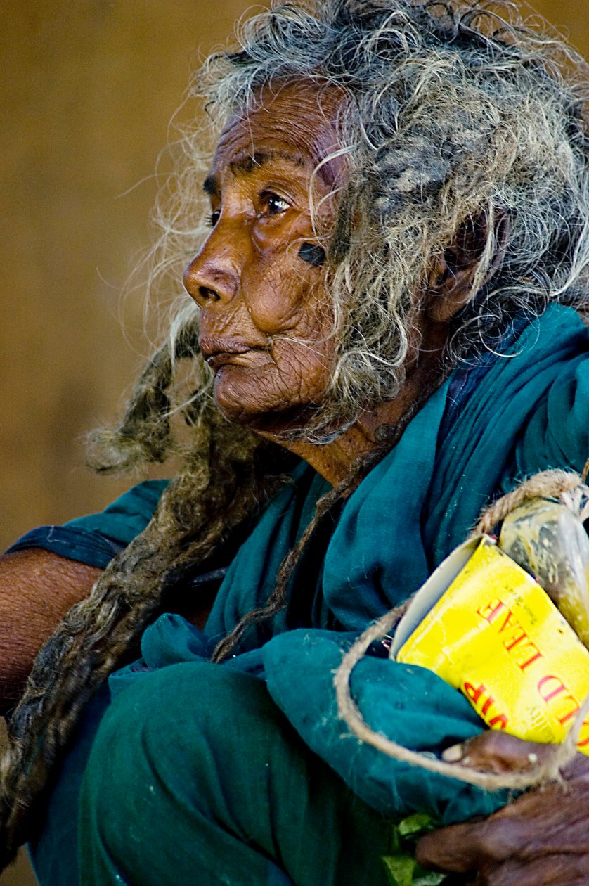 Portrait of Laxmi Buri, a Beggar Living at Botiaghata Bazar, Khulna. Bangladesh. October 3, 2007 by Unbekannt Unbekannt