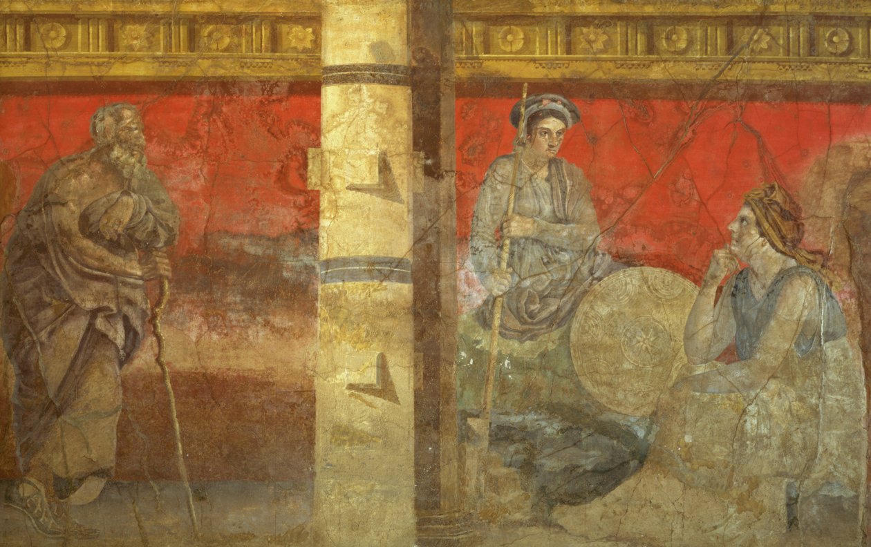 The Personification of Macedonia and a Philosopher, from the Villa of P. Fannius Synistor, Boscoreale, c.50-40 BC by Unbekannt Unbekannt