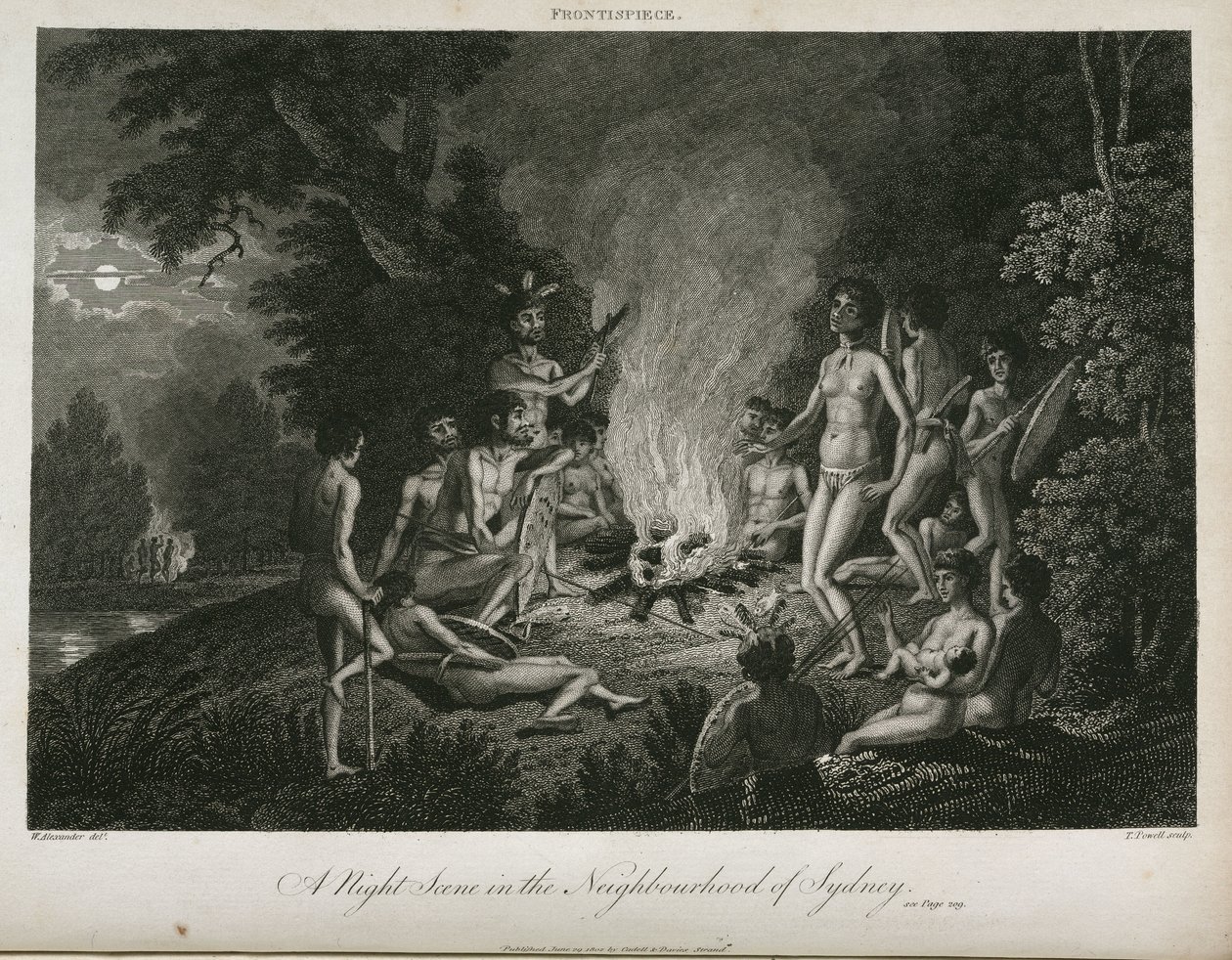 A Night Scene in the Neighbourhood of Sydney, Australia, c. 1798 by Unbekannt