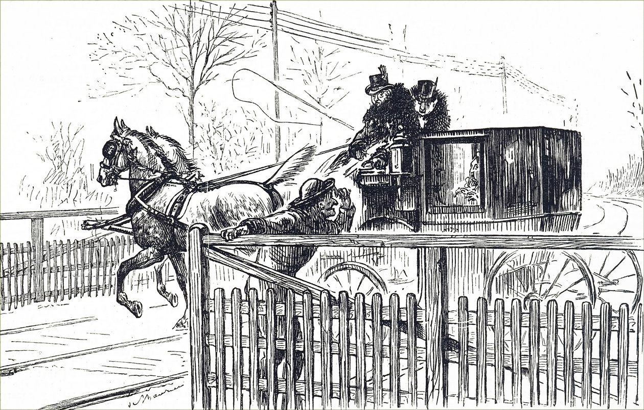 A Horse and Carriage Driving Through the Streets of London by Unbekannter Künstler