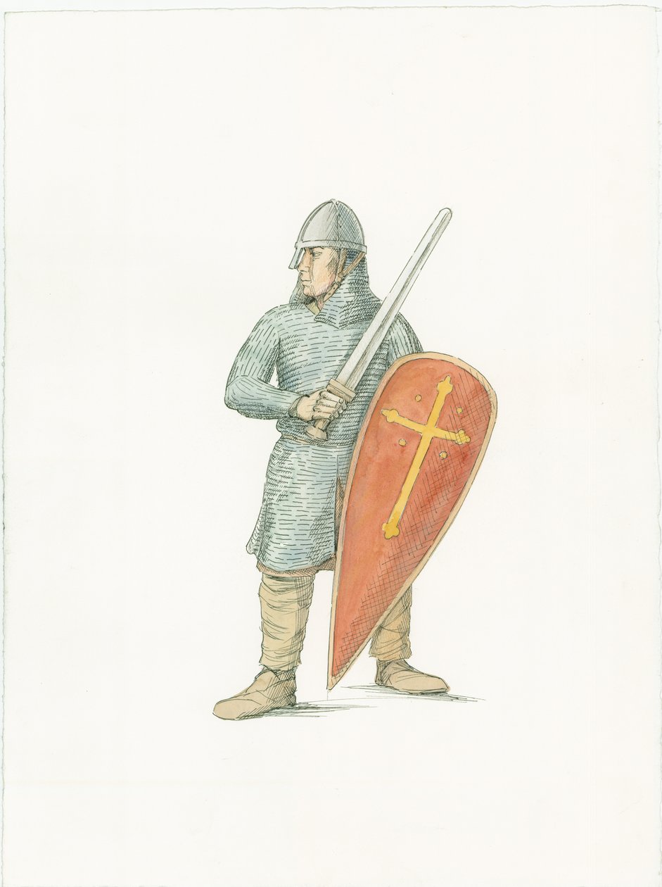 A Reconstruction Illustration Showing a Norman Knight circa 1066 by Unbekannter Künstler