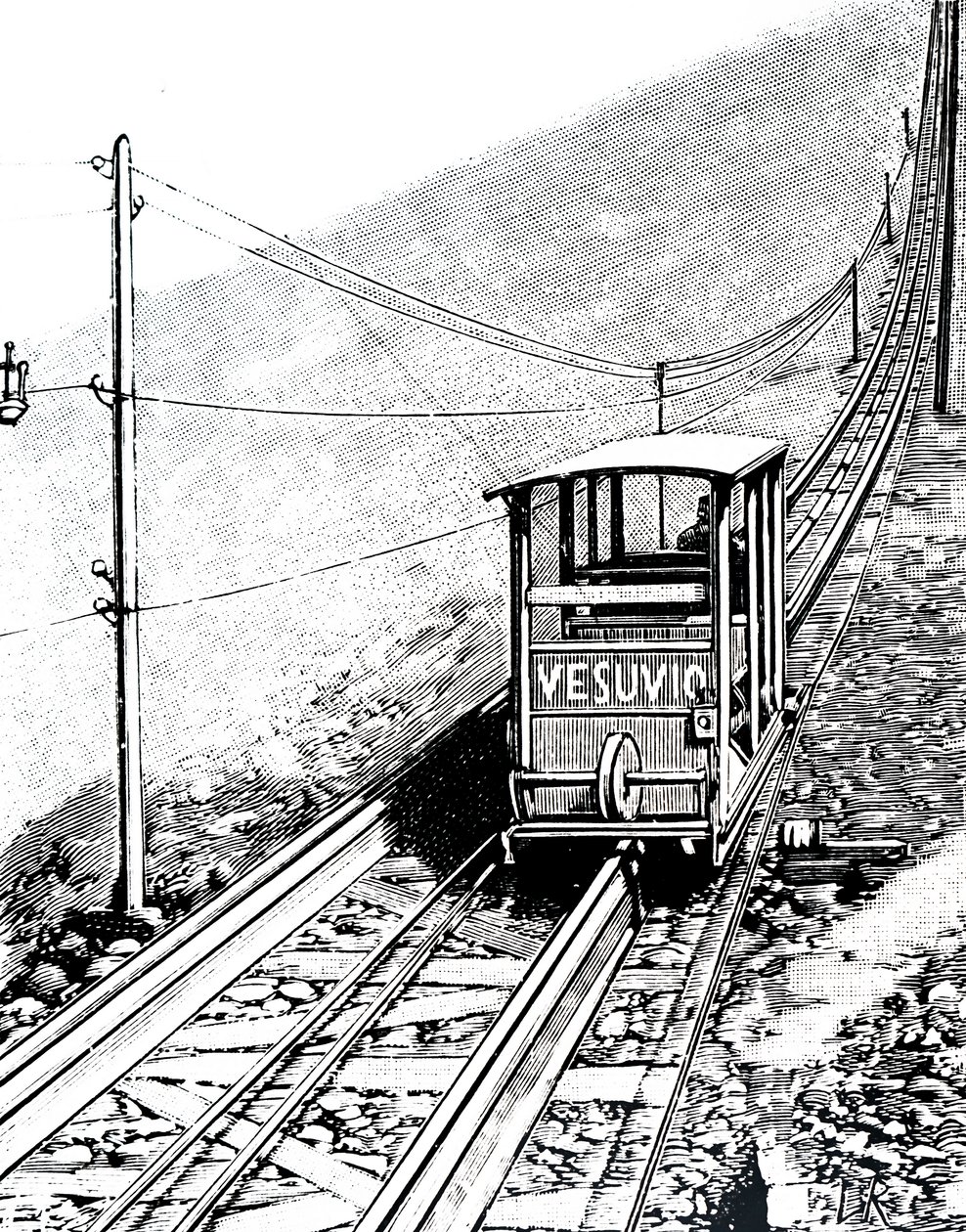 A Side Elevation of the Car on the Vesuvius Funicular Railway by Unbekannt