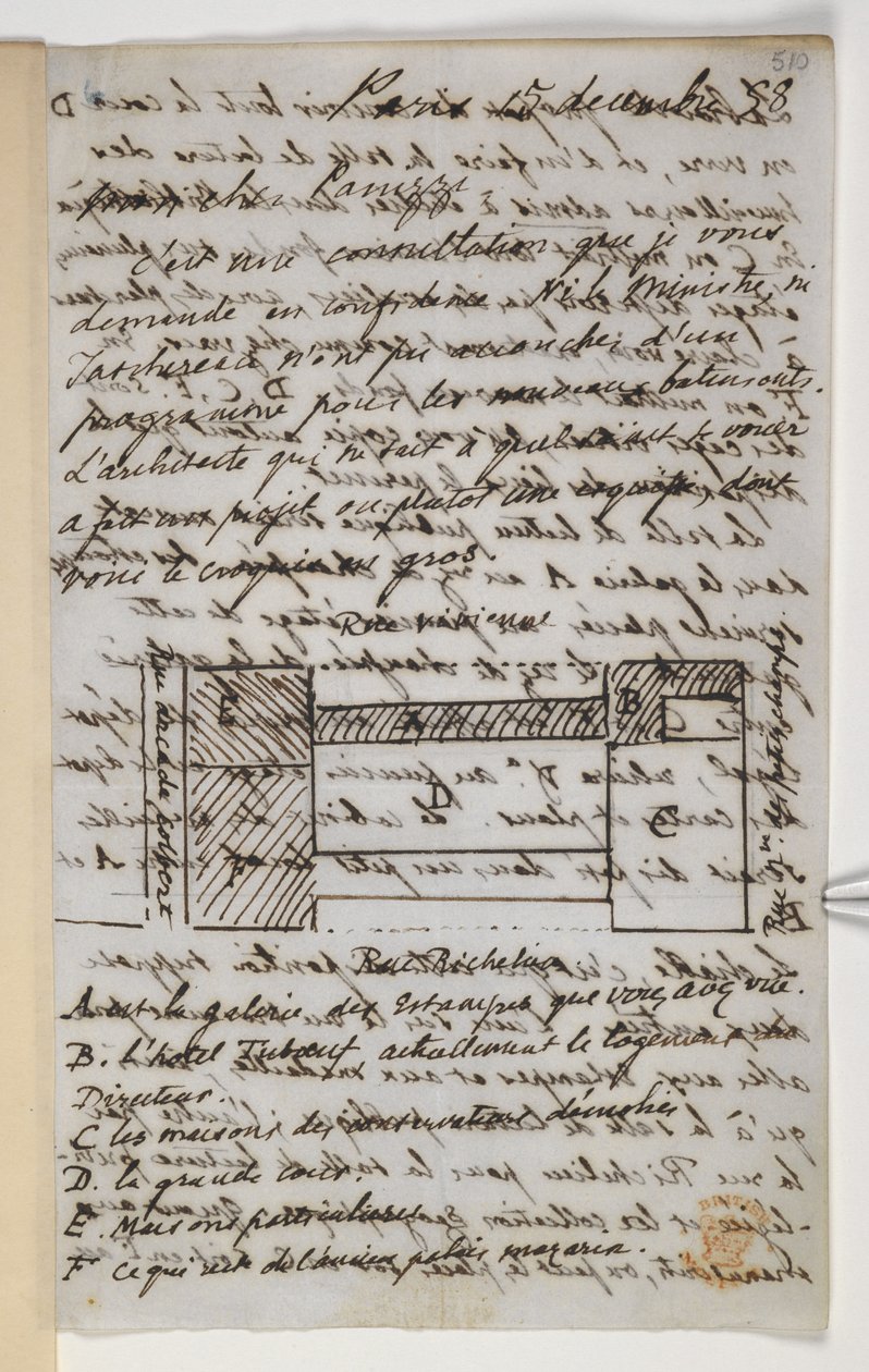 Add MS 36718 f.510 Letter to Panizzi by Unbekannter Künstler