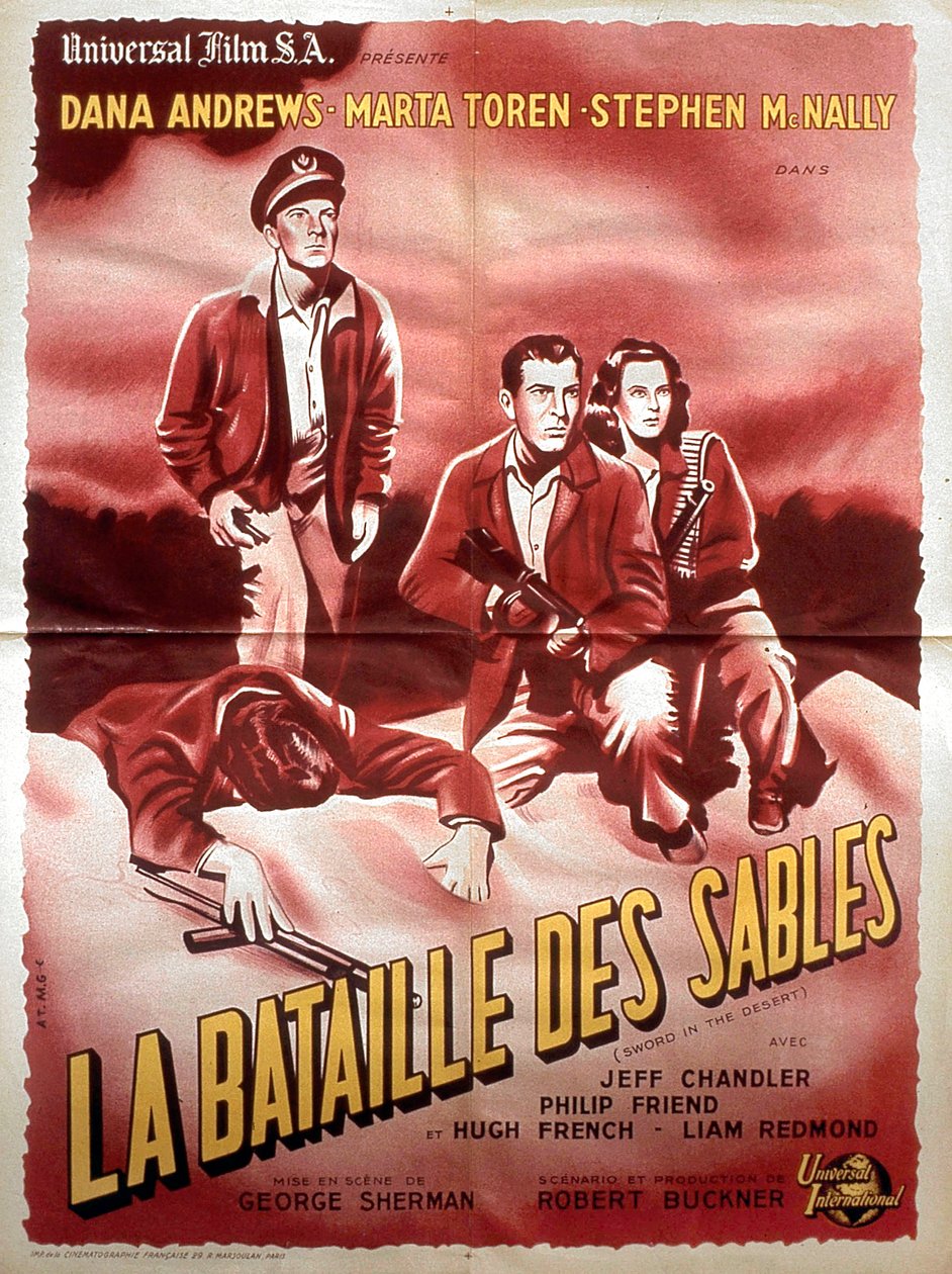 Poster of the film La bataille des sables by George Sherman with Dana Andrews Marta Toren and Stephen McNally 1949 by Unbekannt