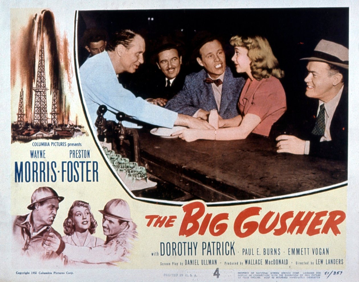 Poster of the film The Big Gusher by Lew Landers with Wayne Morris and Preston Foster 1951 by Unbekannt