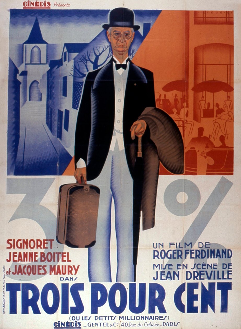 Poster for the movie Trois pour cent directed by Jean Dreville 1933 by Unbekannt