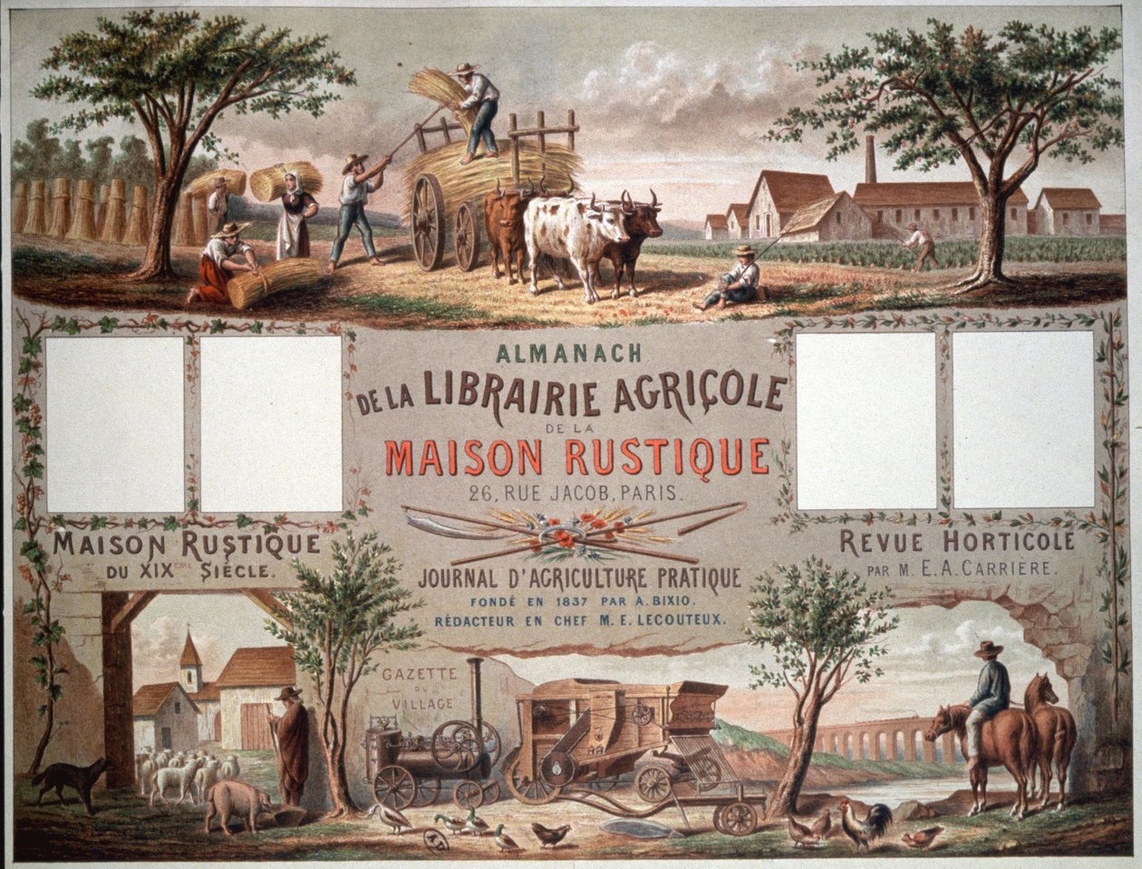 Almanac Illustrating Traditional and Modern Methods of Farming, c.1870-80 by Unbekannter Künstler