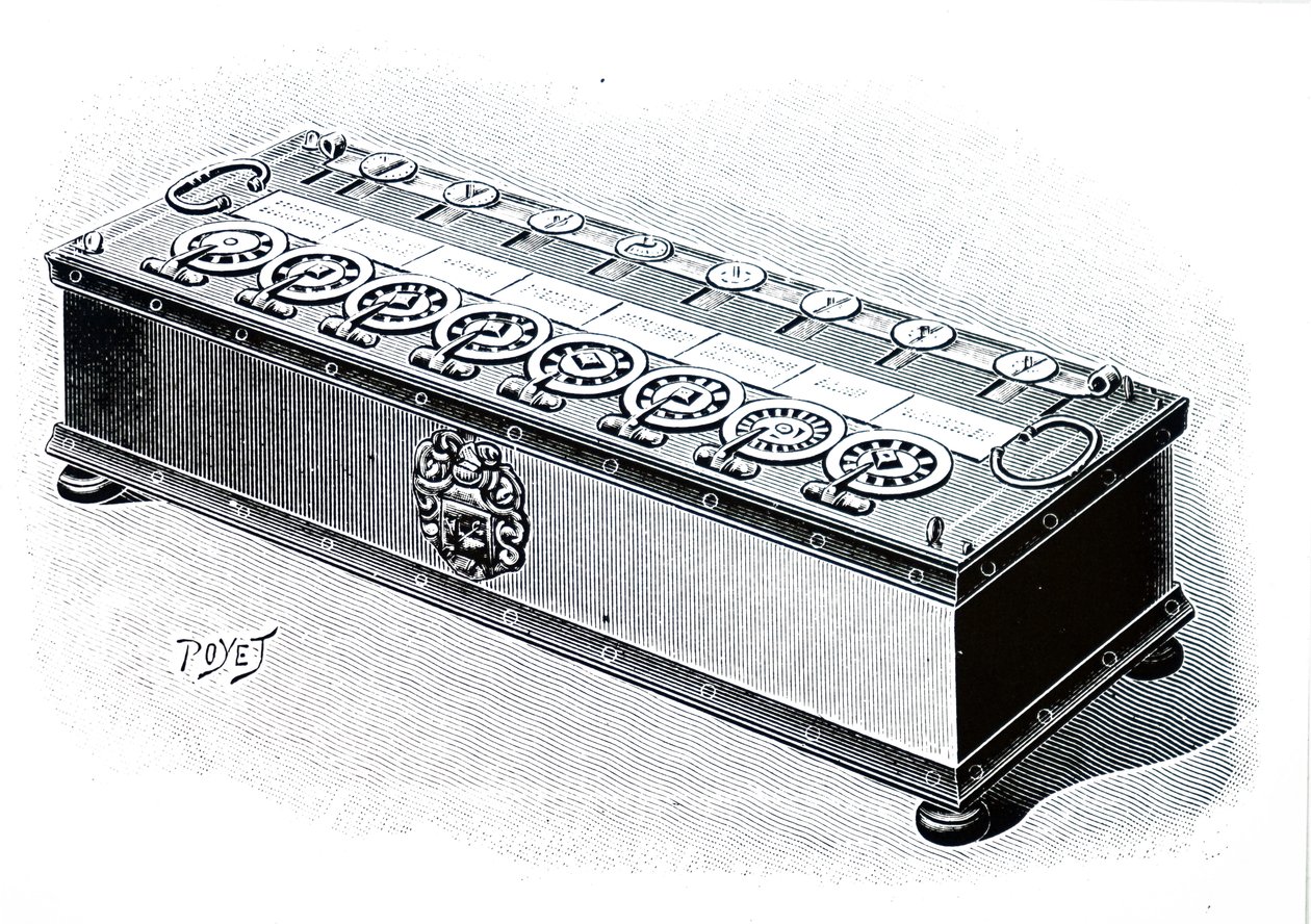 An adding machine designed by Blaise Pascal by Unbekannt