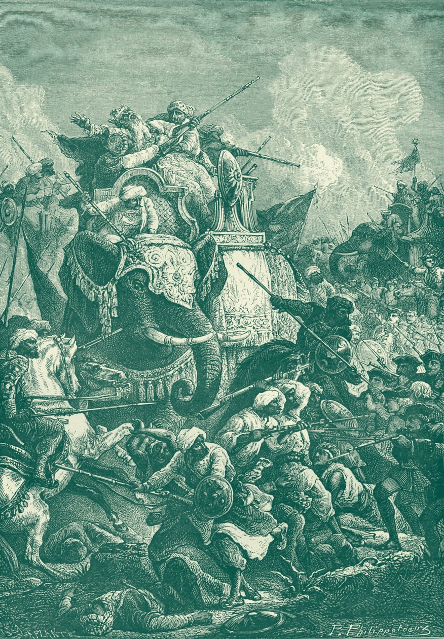 Anwaruddin Muhammed Khan at the Battle of Ambur by Unbekannter Künstler
