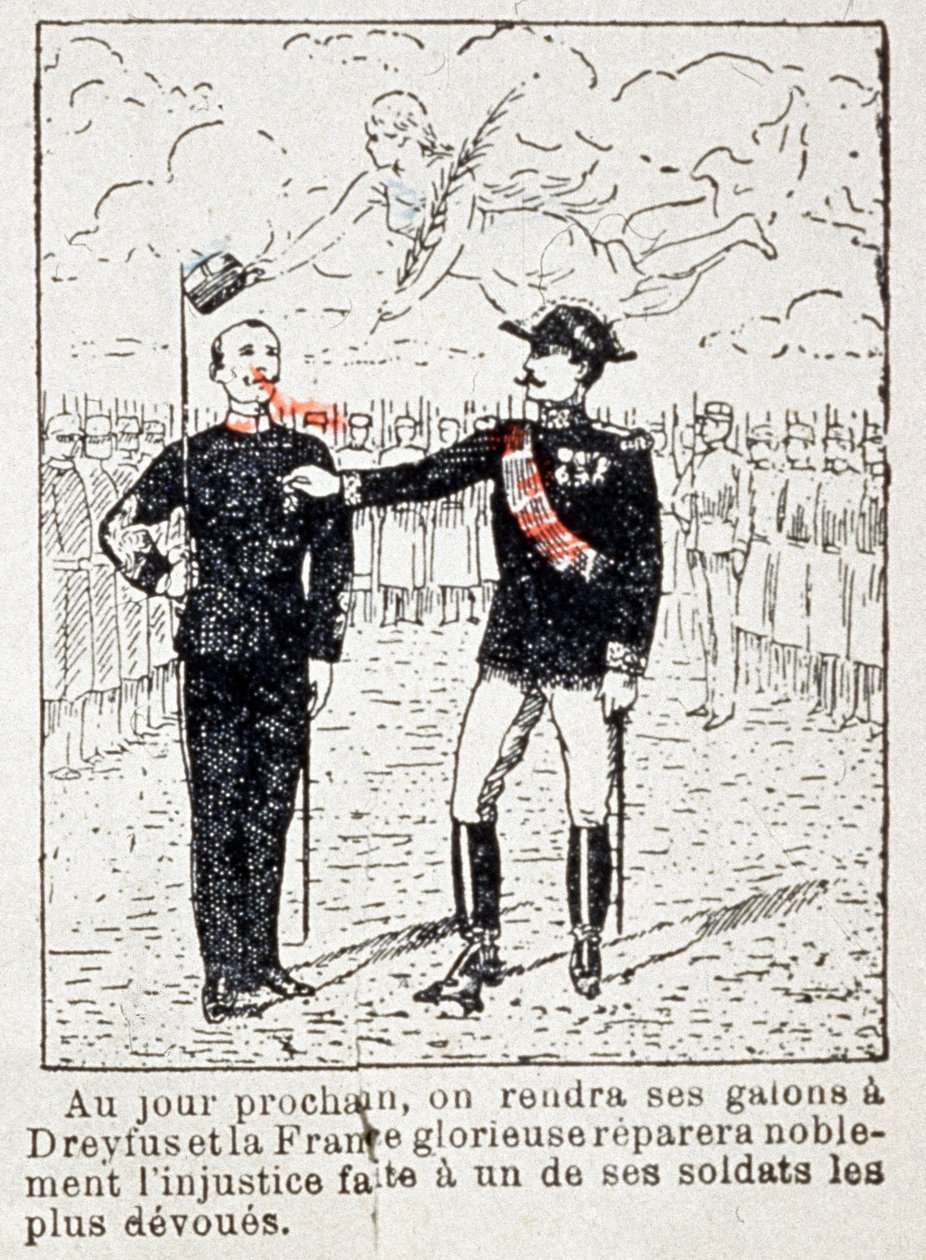Army Giving Stripes to Captain Dreyfus by Unbekannter Künstler