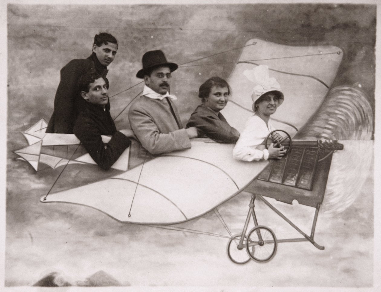 Art. Photography. People on a Plane. Photo in a Fair, Hungary by Unbekannter Künstler