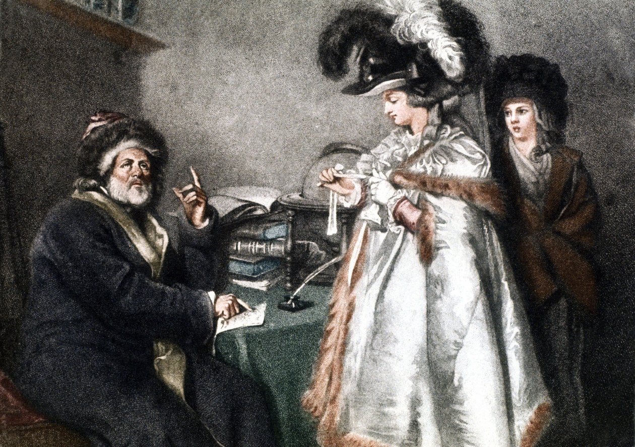 At the Astrologer, c.1750-1800 (Engraving) by Unbekannter Künstler