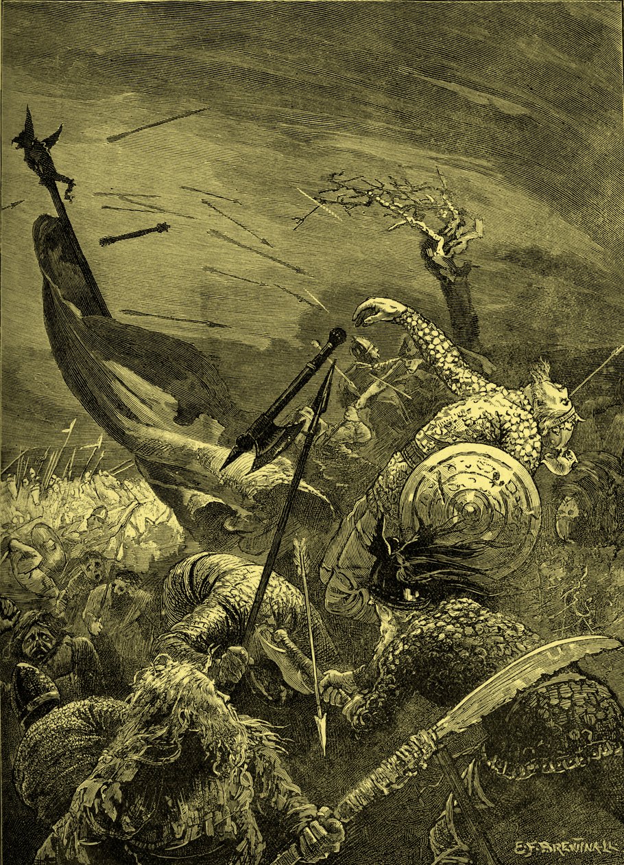 Battle of Hastings - death of Harold II (engraving) by Unbekannter Künstler