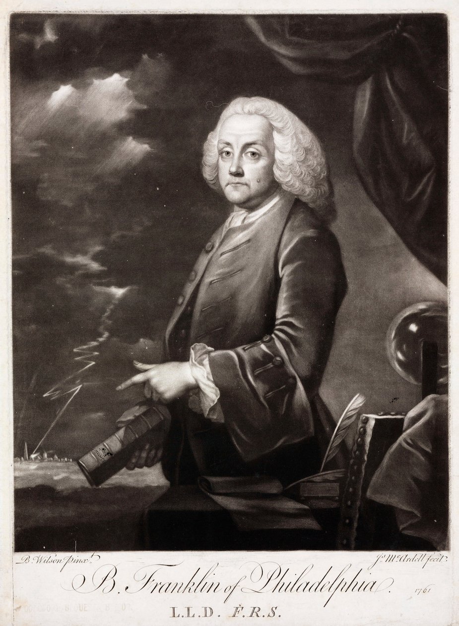 Benjamin Franklin, American Theorist on Static Electricity by Unbekannt