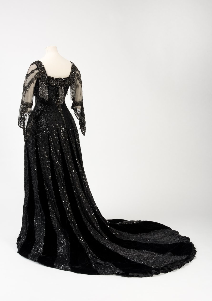 Black Full Length Evening Gown Worn by Queen Alexandra by Unbekannt