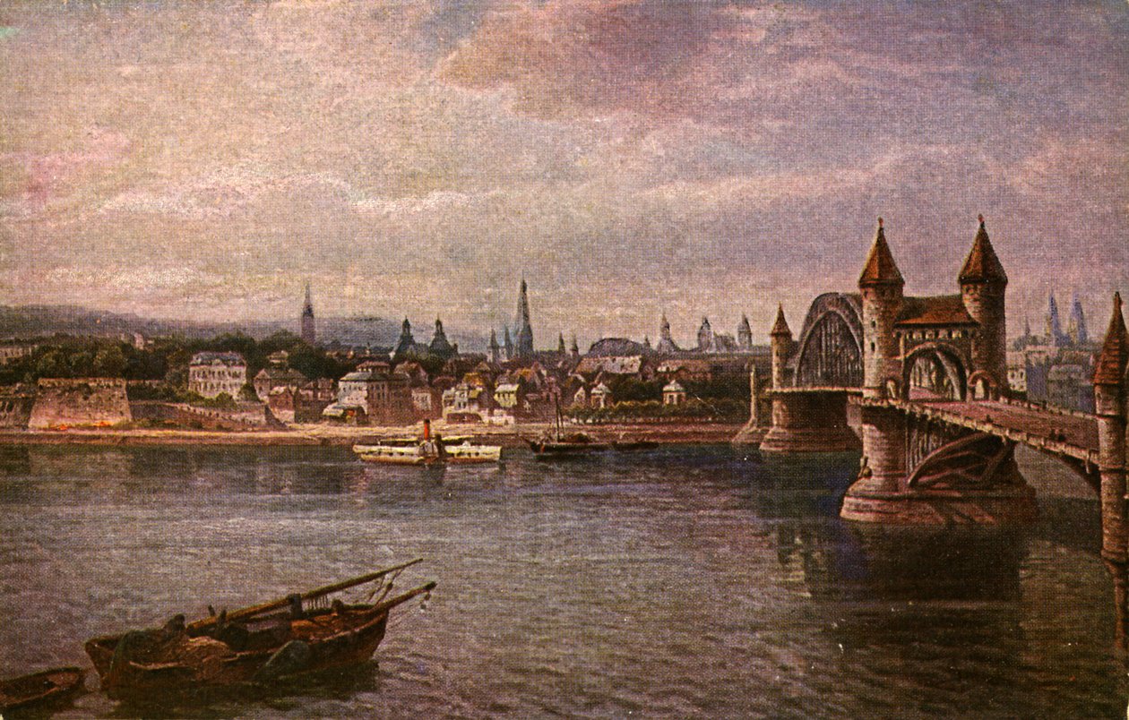 Bonn, Germany: Old Rhine Bridge by Unbekannter Künstler