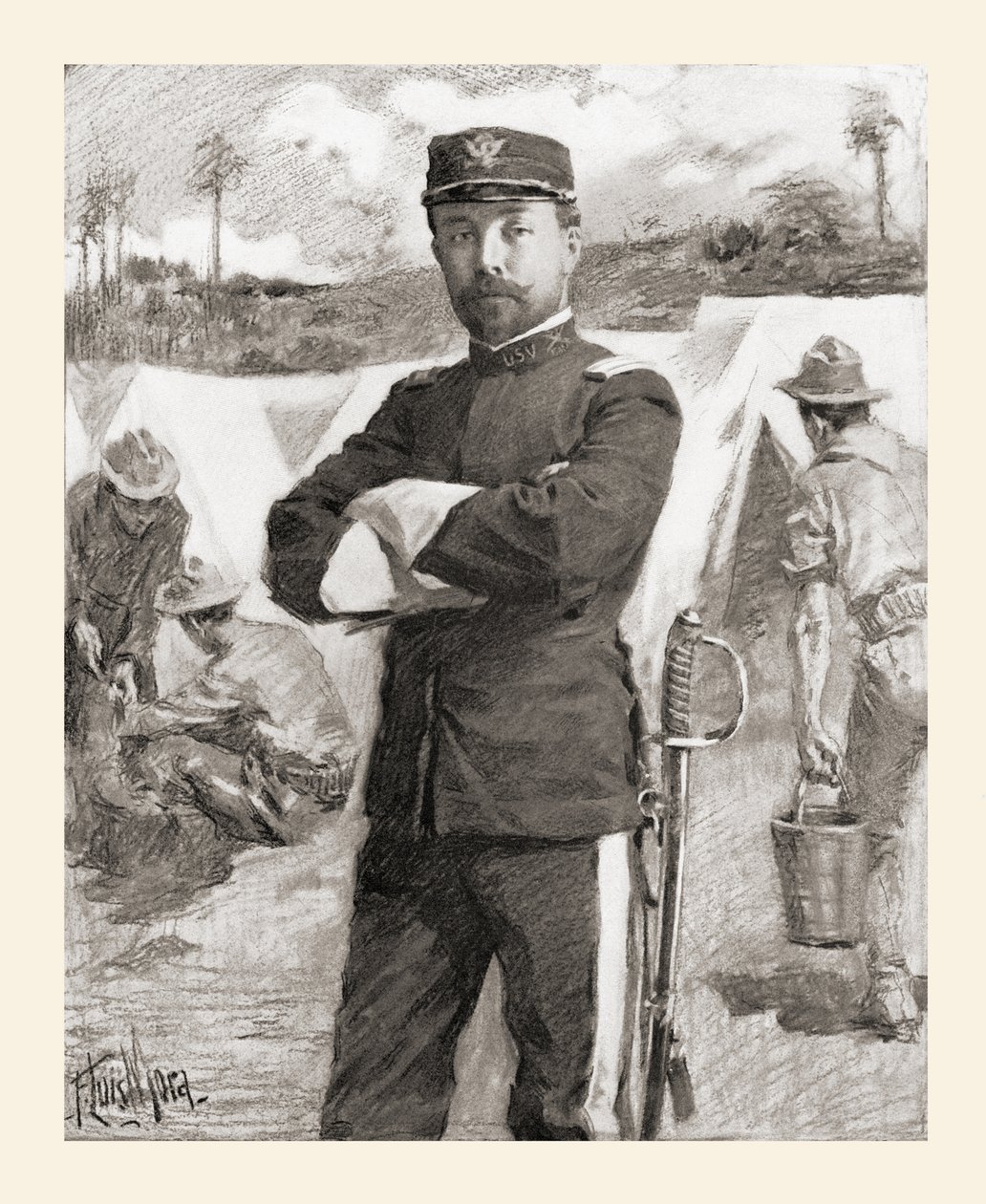 Brigadier General Frederick Funston of the 20th Kansas Volunteers just after his promotion for bravery Frederick N. Funston by Unbekannt