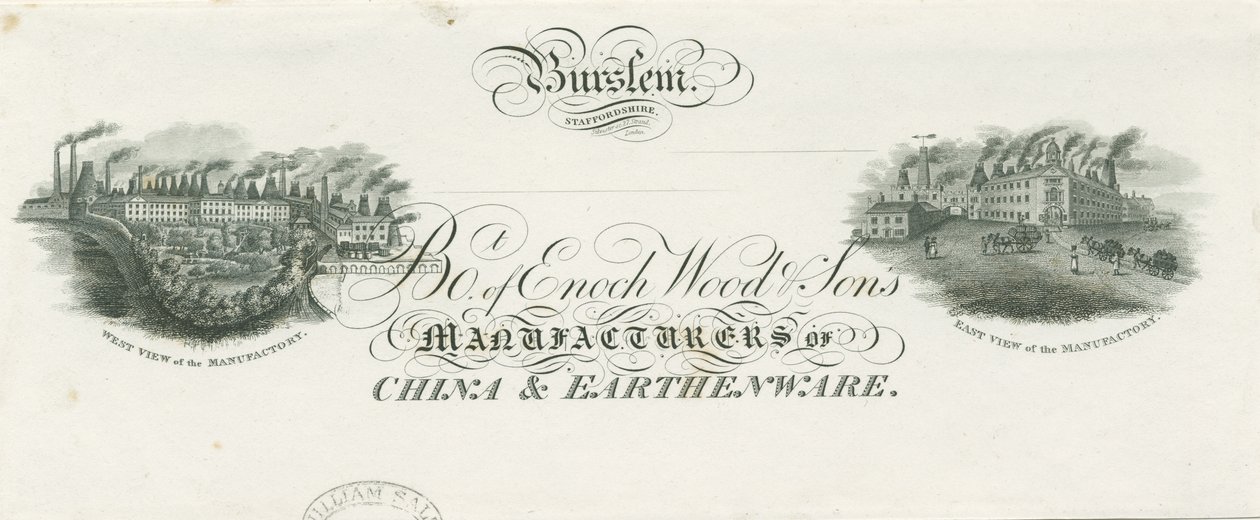 Burslem - Bill heading of Enoch Wood & Sons by Unbekannt