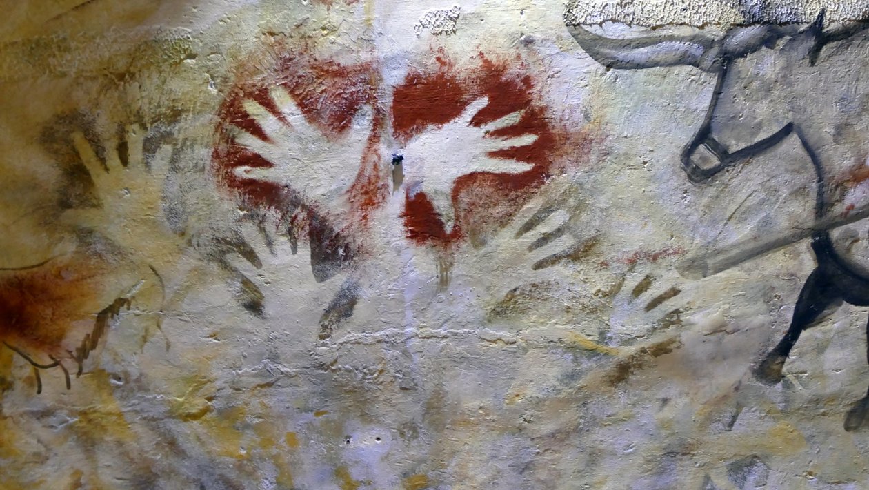 Cave paintings found in the Cave of Altamira by Leopold Blonder
