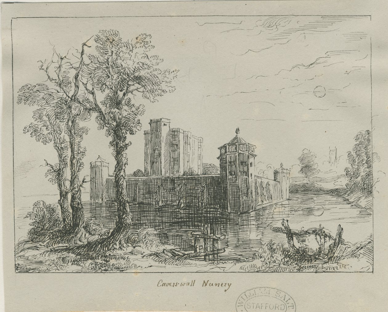 Caverswall Castle: ink sketch by Unbekannt