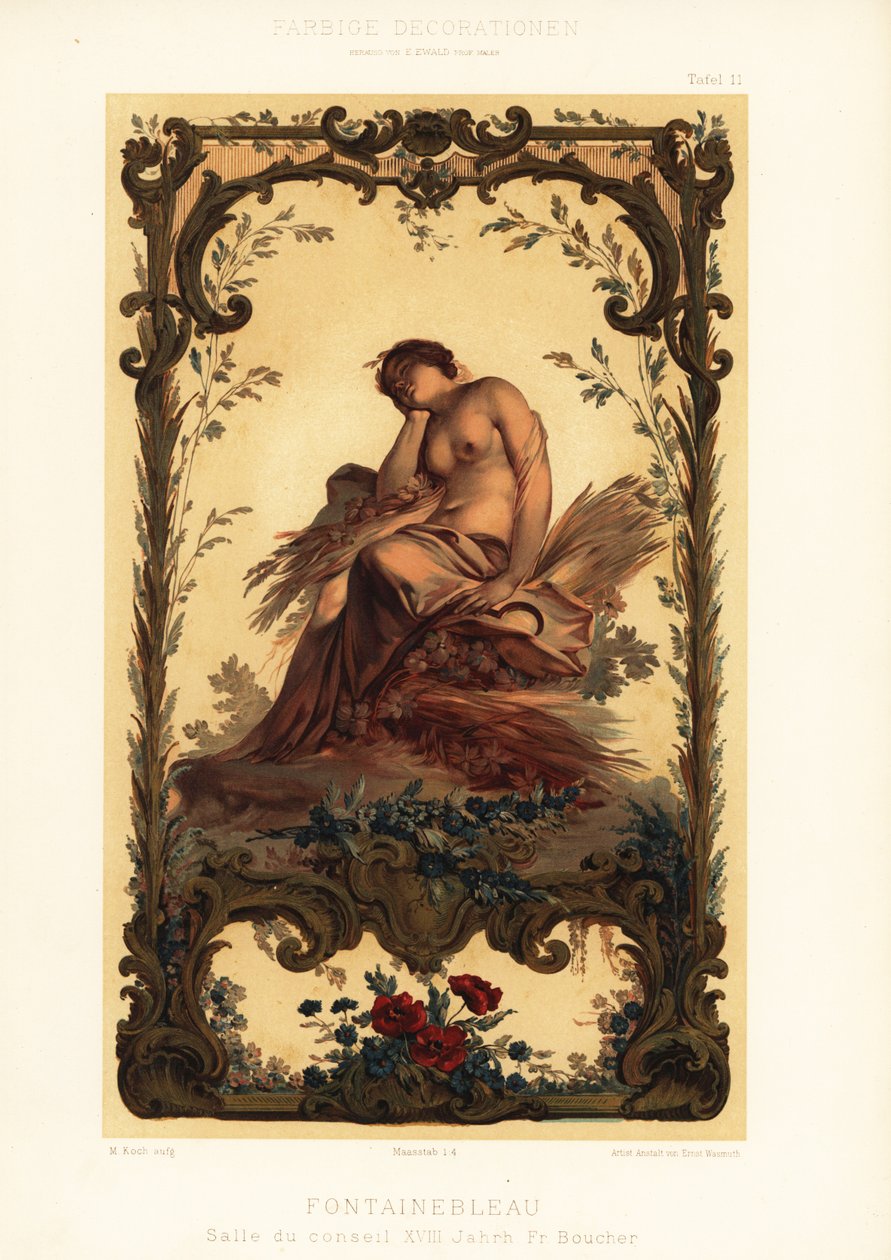 Ceiling Panel in the Palace of Fontainebleau by Unbekannter Künstler