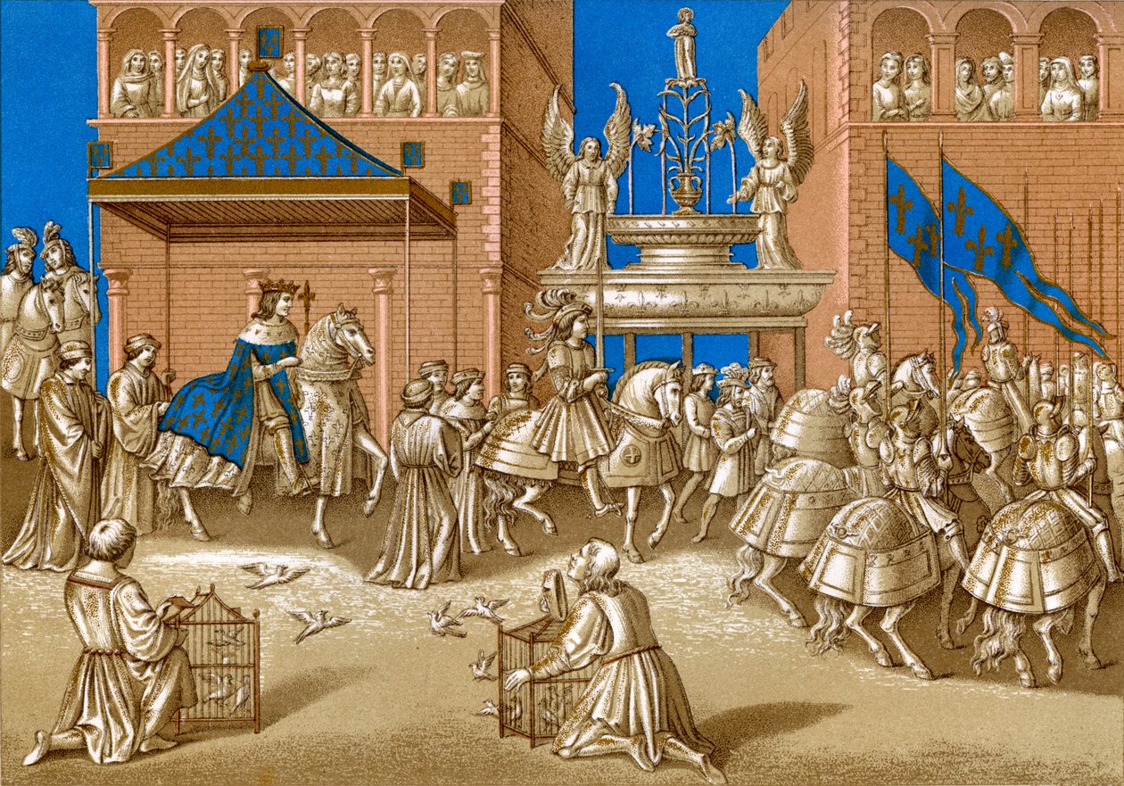 Charles VII - portrait of the French king on horseback entering Paris by Unbekannter Künstler
