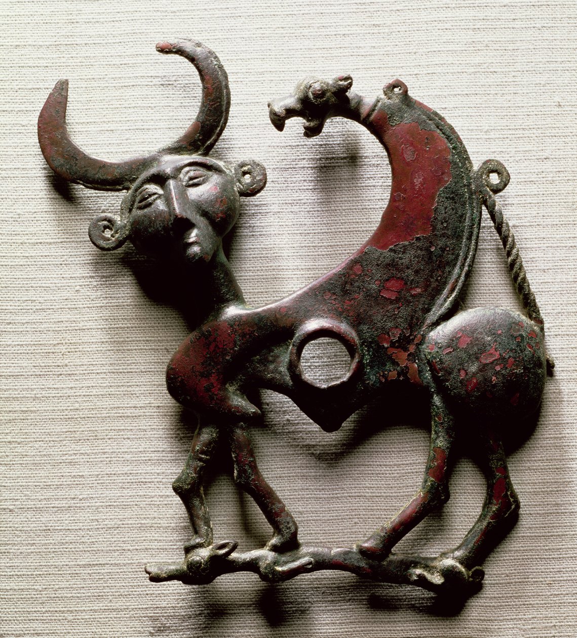 Cheek piece of a horse bit in the form of a human-headed beast, from Luristan, Western Iran, c.800-700 BC by Unbekannt