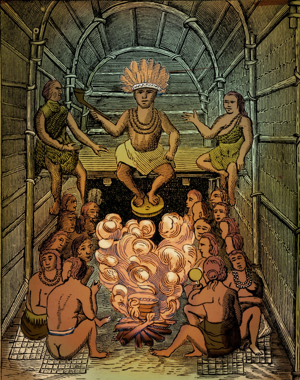 Chief Powhatan Welcoming John Smith by Unbekannter Künstler