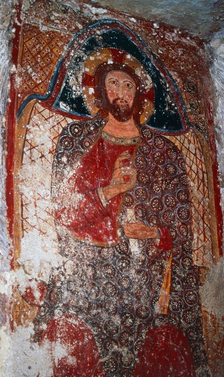 Christ the Teacher, fresco in crypt, Sanctuary of Mary of Stairs, Massafra, Italy by William M. Timlin