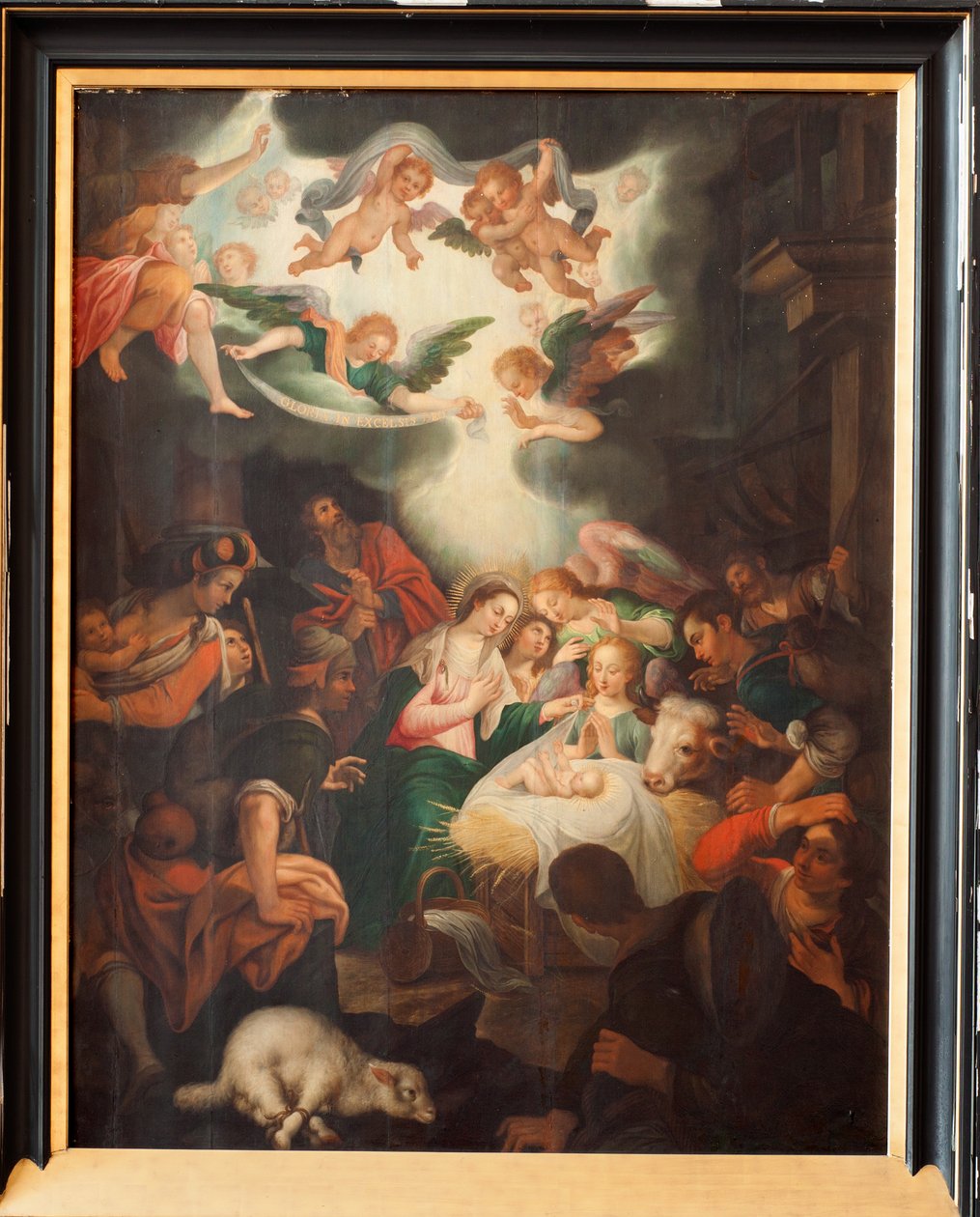 Church (Basilique Notre-Dame de Tongre). Interior. Triptich. The Birth. by Unbekannter Künstler
