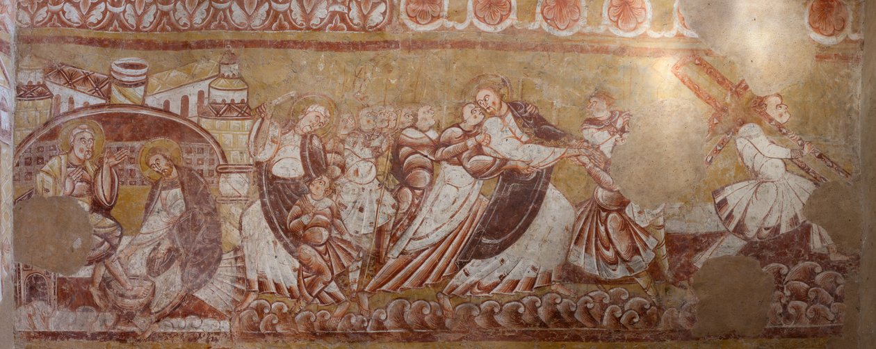 Church (Église Saint-Martin), Interior, Wall Paintings, North Wall of the Choir (detail) by Unbekannt
