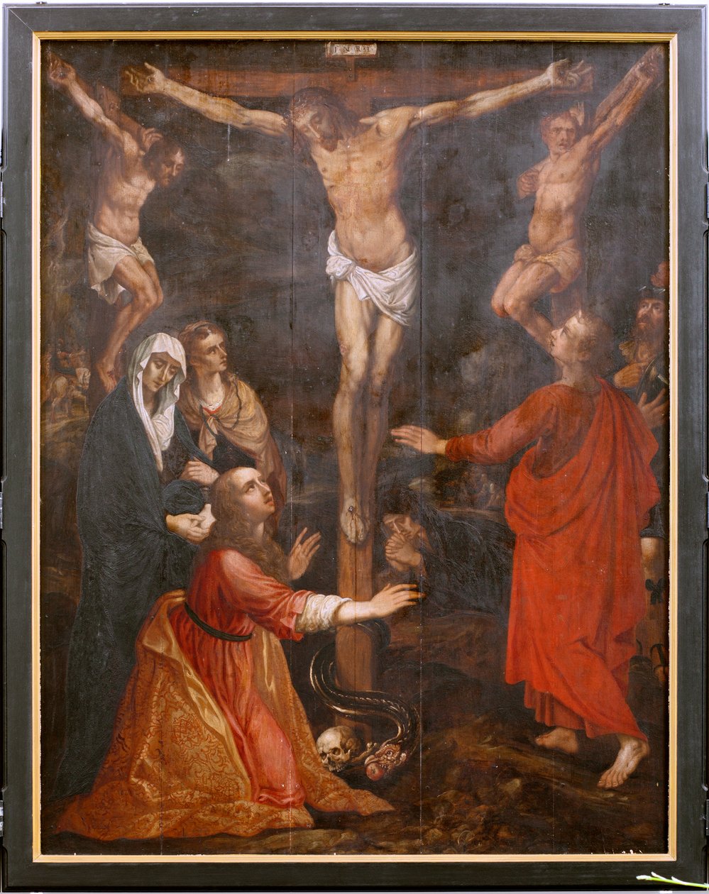 Church (Eglise Saint-Martin). Interior. Triptych. The Crucifixion by Unbekannter Künstler
