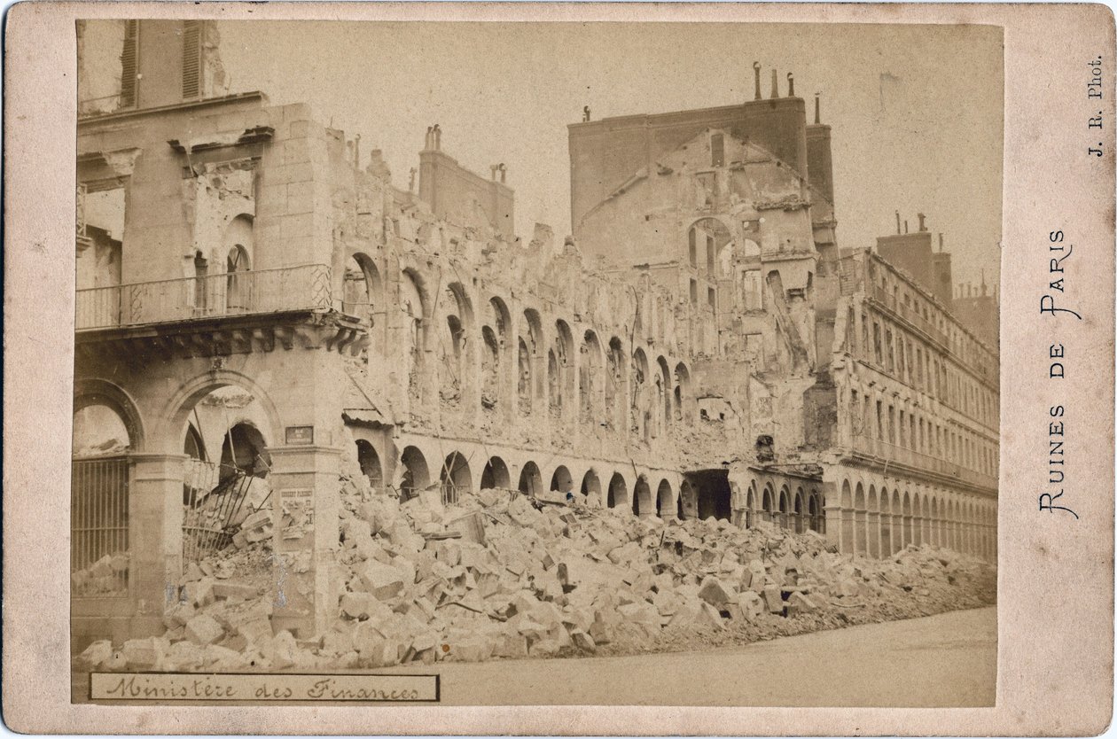 View of the Ruins of the Ministry of Finance in Paris in May 1871 by Unbekannt