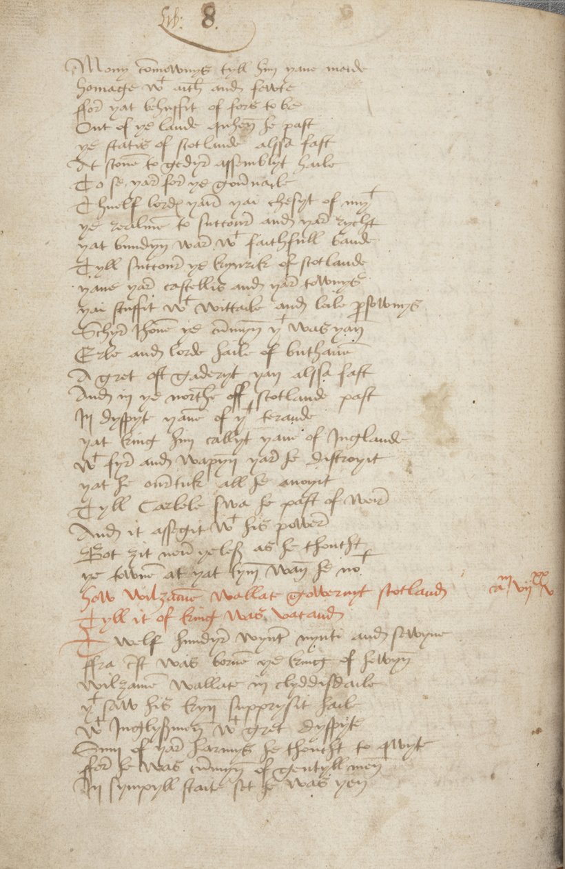 Copy of the Chronicle Andrew of Wyntoun, Fol 319 verso (detail), c.1550 by Unbekannt