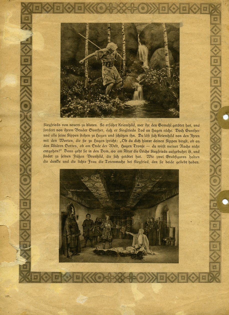 Die Nibelungen 1924-Synopsis (The Death of Siegfried) by Unknown
